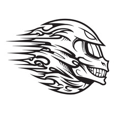 Fierce tribal helmet with fiery accents flames fire