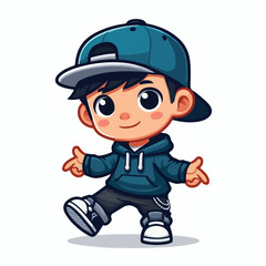 vector image of hip-hop boy 