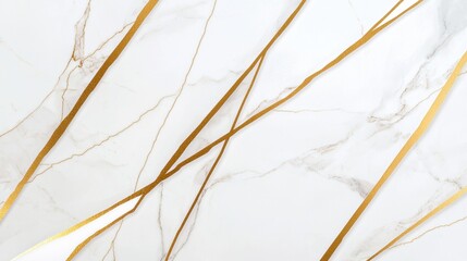 A white marble surface with gold lines.