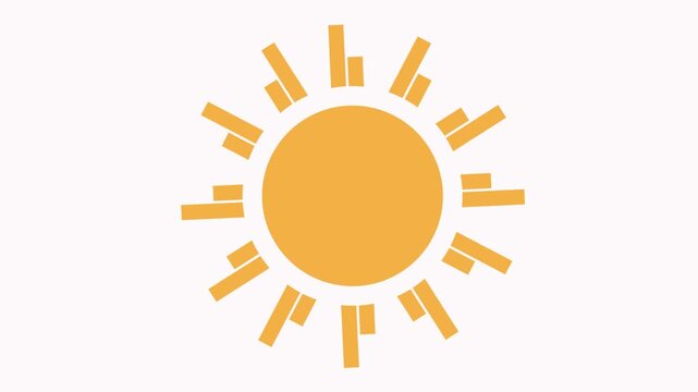 sun icon animation simple flat