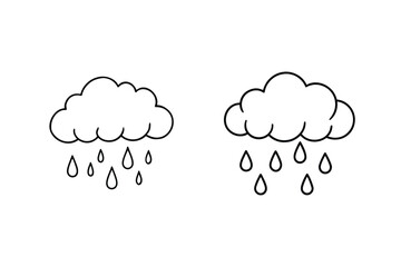 Cloudy rain drops illustration weather precipitation