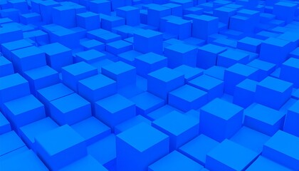 Abstract 3D blue cubes