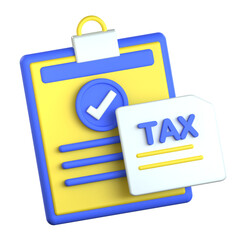 Tax document 3D Icon Colorful Style