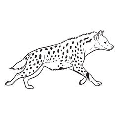 Hardy Hyena Terrestrial Form Outline - Hyena vector - Hyena Line art - Hyena Drawing - Vector Lineart of Hyena - Hyena icon - drawing of hyena

