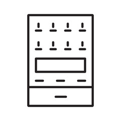 Single outline icon of fire alarm control panel for monitoring fire alert systems. Linier style. Editable stroke. Vector illustration.