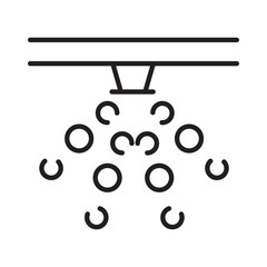 Single outline icon of foam suppression system for extinguishing fire hazards. Linier style. Editable stroke. Vector illustration.