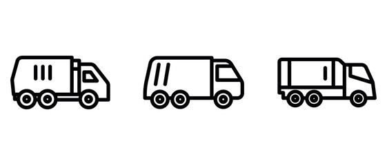 garbage-truck outline or line icon design bundle.