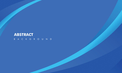 Elegant abstract blue background with smooth, flowing cyan curves. Modern vector graphic for corporate presentations and web design.