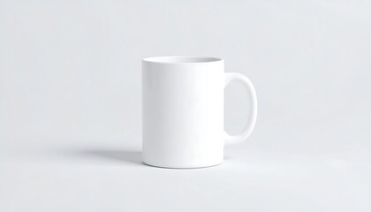 Obraz premium White coffee mug on a white background.