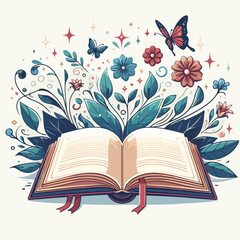 vector illustration of an open book
