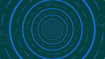 tunnel rendering seamless moving royal blue color 4k illustration. Deep cyan background 4k illustration. 