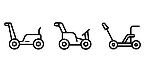 hand-tractor outline or line icon design bundle.