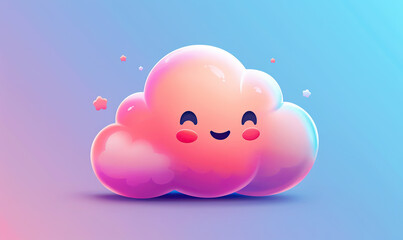 Cheerful Cartoon Cloud Illustration