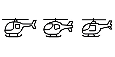 helicopter outline or line icon design bundle.