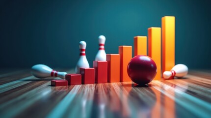 Bowling game analysis indoor arena sports data visualization modern environment close-up view performance insights