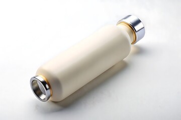 White water bottle with a silver cap