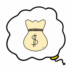 cartoon bag with money