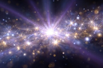 Fototapeta premium Ethereal Cosmic Background with Glowing Stars and Light Effects