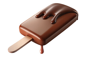 Obraz premium Ultra Realistic Chocolate Ice Cream Popsicle Frozen Dessert in 8K