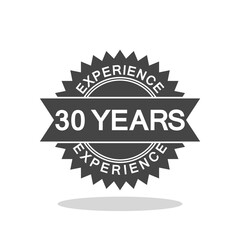 30 years experience icon with shadow