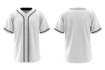  A baseball jersey with pinstripes, front and back view on a  Transparent background PNG