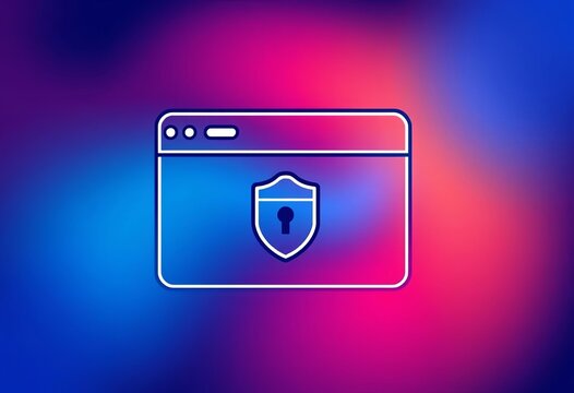 Simple linear icon depicting a protected website, ideal for web, mobile, and UI design,  secure website,  encryption
