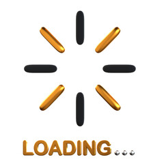 Loading Spinner 3D Icon Black and Gold Design