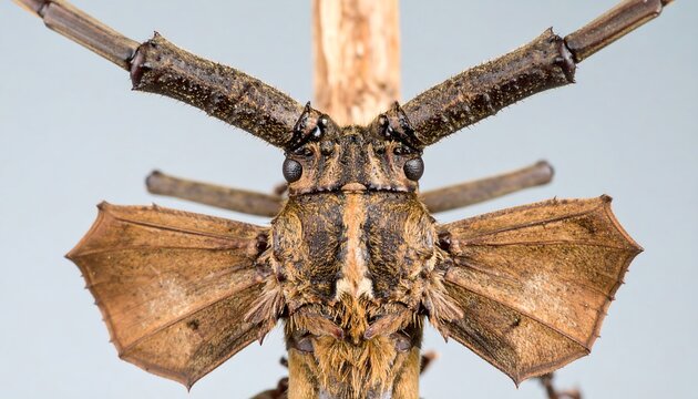 Close-up of a beetle's head and pronotum