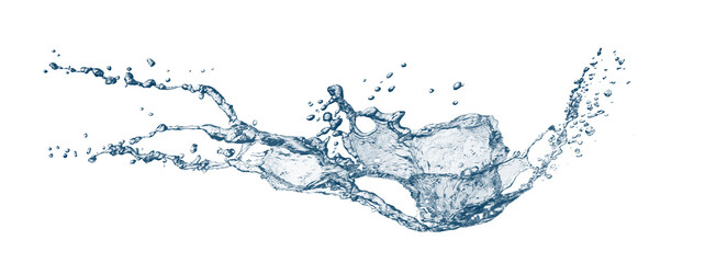 抽象的な青い波と水しぶき