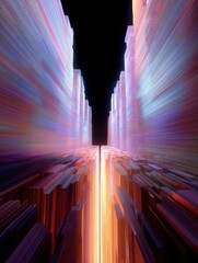 Abstract digital art piece that appears to be a futuristic cityscape.