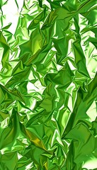 Fototapeta premium Abstract Luxury Crumpled Green Metal Foil Texture Holiday Celebration Theme Christmas Gift Package Paper Background