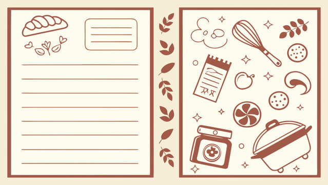 Recipe card template vector with ingredients list preparation steps food icons and kitchen elements




 - Powered by Adobe