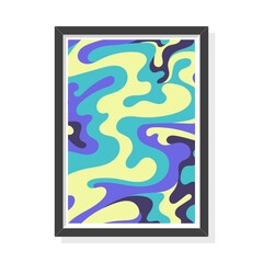 Cool Toned Abstract Rhythm Poster