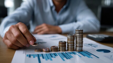 Investment growth strategies office space infographic financial analysis professional environment business insights