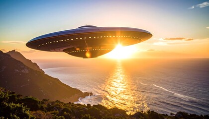 UFO over ocean sunset (1)
