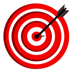 Red Bullseye Target with Arrow – Hitting the Mark Concept Vector