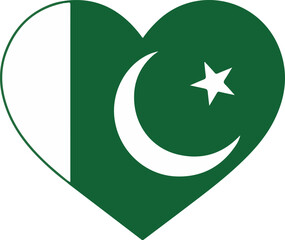 pakistan flag heart shape