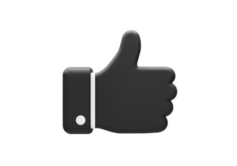 Isolated Thumb Up Icon - Black Like Symbol