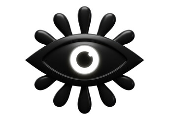 Isolated Black Eye with Rays - Vision Icon