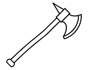 A medieval battle axe isolated on white background is ready for war Ai Generated