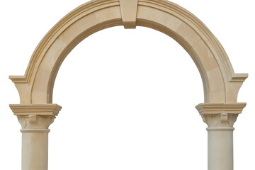 Obraz premium Elegant Stone Archway with Columns in a Classic Architectural Design Against a Transparent Background