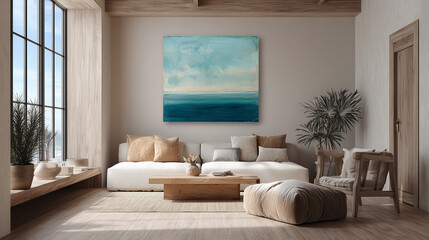 Serene Abstract Landscape in Minimalist Home Decor 