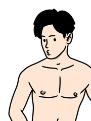 Fototapeta premium cute man cartoon on white background