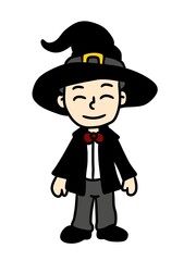 cartoon illustration of halloween witch character