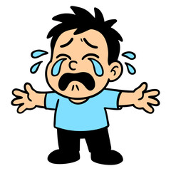Cute children's characters Cry