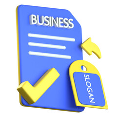 Business slogan tag 3D Icon colorful design