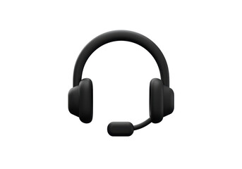 Isolated Sleek Black Headphones Symbol for Audio