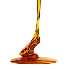 Golden liquid pours, dripping smoothly onto a surface