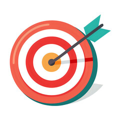 target with arrow ,vector illustration ,isolated on transparent white background