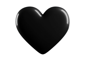 Isolated Deep Black Heart Symbol of Affection